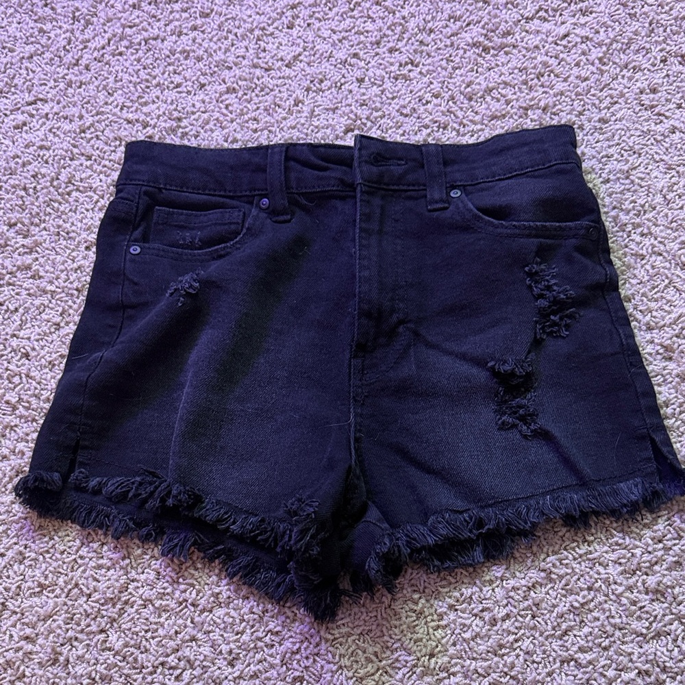 No Boundaries Black Distressed Jean Shorts